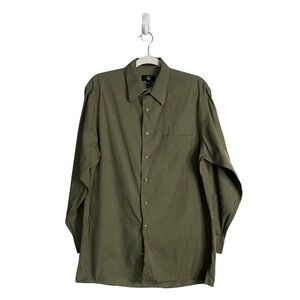 Calvin Klein Men's Green 100% Supima Cotton Button-Down Shirt
